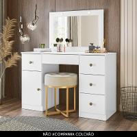 Penteadeira Camarim Com Espelho 5 Gavetas Nancy M07 Branco - Mpozenato - 2