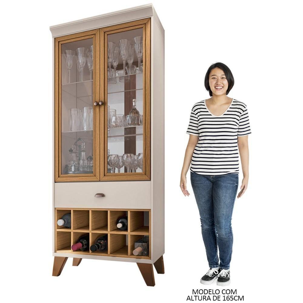 Cristaleira Adega Com Gaveta órfeo H01 Off White-cinamomo - Mpozenato - 7