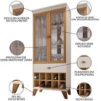 Cristaleira Adega Com Gaveta órfeo H01 Off White-cinamomo - Mpozenato - 3