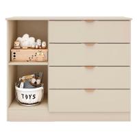 Cômoda Infantil 4 Gavetas Com 1 Porta Ripada Ayla Off White - Phoenix - 5