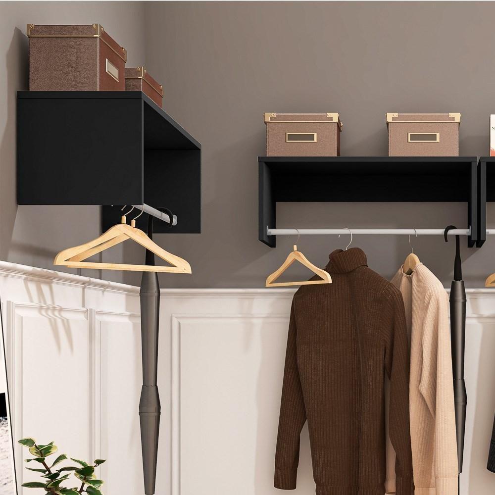 Kit 4 Nichos Cabideiros Suspensos Berlim Preto - Lumil Móveis - 3