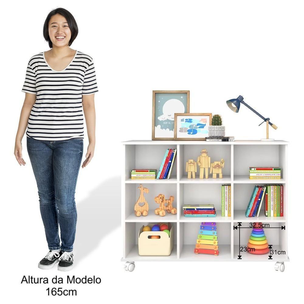 Nicho Organizador Toys 6 Gavetas Q01 Com Rodízios Branco-preto - Mpozenato - 6