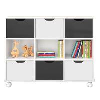 Nicho Organizador Toys 6 Gavetas Q01 Com Rodízios Branco-preto - Mpozenato - 1
