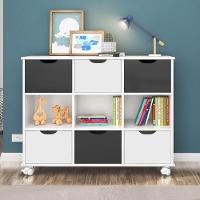 Nicho Organizador Toys 6 Gavetas Q01 Com Rodízios Branco-preto - Mpozenato - 2