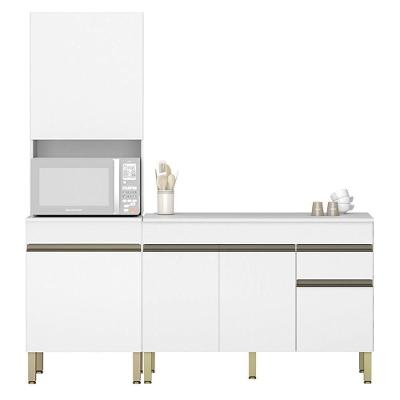 Paneleiro E Balcão Gabinete Com Tampo 150cm Lina K02 Supremo - Mpozenato