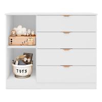 Cômoda Infantil 4 Gavetas Com 1 Porta Ripada Ayla Branco - Phoenix - 5