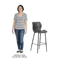 Kit 2 Banquetas Alta Com Encosto Para Bancada Cozinha Penha R02 Sintético Cinza Grafite - Mpozenato - 5