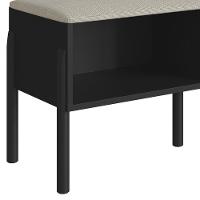 Banco Sapateira Estofada Para Quarto Pés Madeira Arlo A10 Nero-preto - Mpozenato - 5