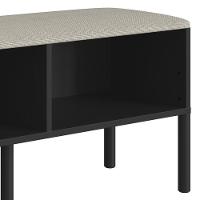 Banco Sapateira Estofada Para Quarto Pés Madeira Arlo A10 Nero-preto - Mpozenato - 6