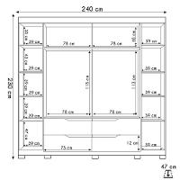Guarda Roupa Casal 6 Portas Com Espelho 240cm Doble Cinamomo-off White - Albatroz