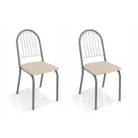 Cadeira Sala de Jantar Noruega 2C077NK Kit 2 Un Níquel/Courano Nude - Kappesberg - 1