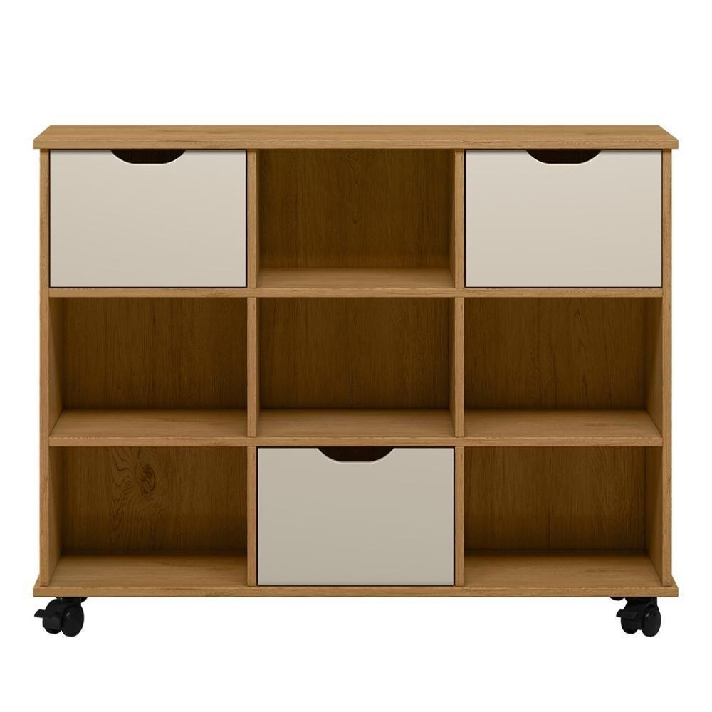 Nicho Organizador 3 Gavetas Com Rodízios Freijó-off White - Qmovi - 5