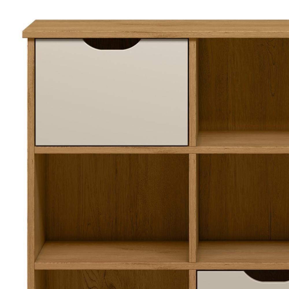 Nicho Organizador 3 Gavetas Com Rodízios Freijó-off White - Qmovi - 6