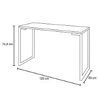 Mesa Escrivaninha Fit 120cm Branco E Cadeira Charles Ft1 Preta - Mpozenato - 3