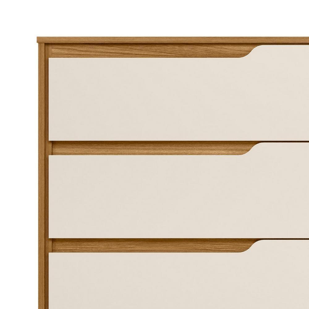 Cômoda Para Quarto 8 Gavetas 147cm Parma M07 Freijó-off White - Mpozenato - 5