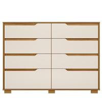 Cômoda Para Quarto 8 Gavetas 147cm Parma M07 Freijó-off White - Mpozenato - 1