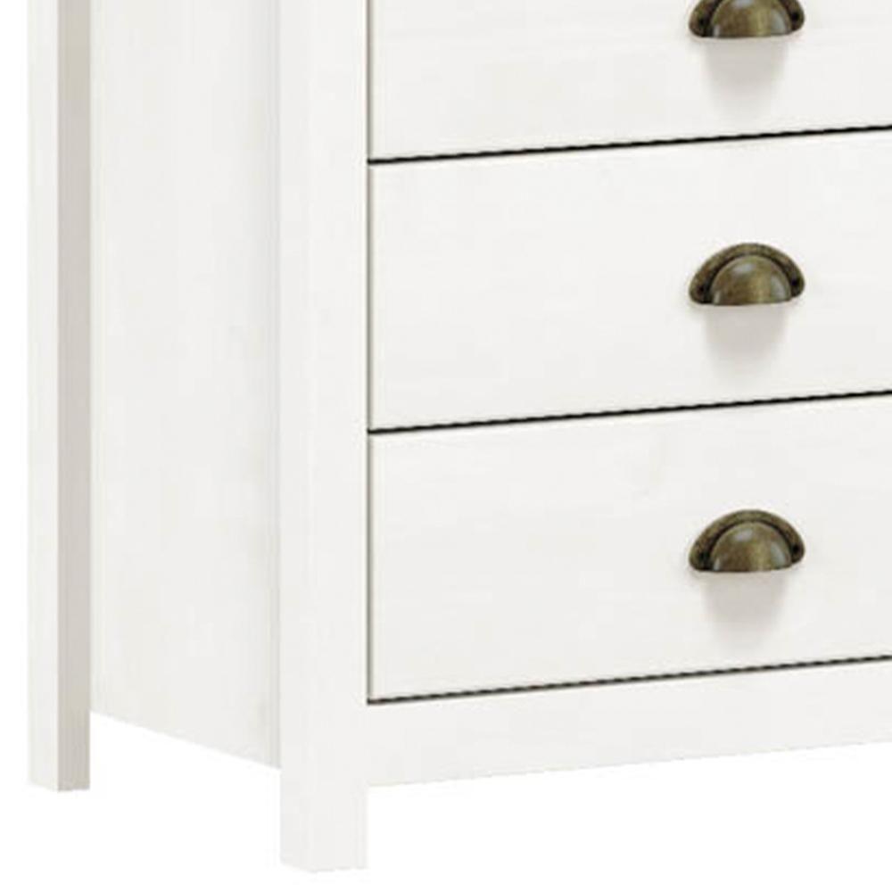 Cômoda Para Quarto 8 Gavetas Estilo Americano 125cm Lázio F07 Branco-carvalho - Mpozenato - 3