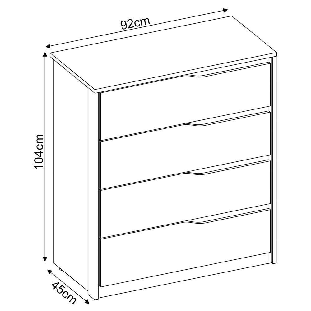 Cômoda Para Quarto 4 Gavetas Atria D02 Amendola-grafito - Mpozenato - 6
