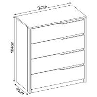 Cômoda Para Quarto 4 Gavetas Atria D02 Amendola-grafito - Mpozenato - 6