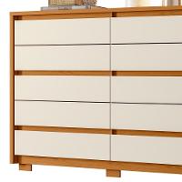 Cômoda Para Quarto 10 Gavetas 151cm Duetto Cinamomo-off White - Albatroz - 7