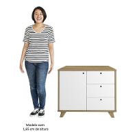 Mesa Escrivaninha Em L Golden E Balcão 1 Porta 3 Gavetas Merano A06 Olmo-branco - Mpozenato - 8