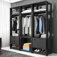 Módulo Guarda Roupa Closet Casal 1 Porta 2 Gavetas Titan Preto Velluto - Móveis Leão - 3