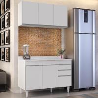 Armário Virgínia E Balcão Com Tampo Michigan 120cm Branco - Lumil - 2