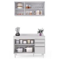 Armário Virgínia E Balcão Com Tampo Michigan 120cm Branco - Lumil - 3