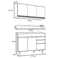 Armário Virgínia E Balcão Com Tampo Michigan 120cm Branco - Lumil