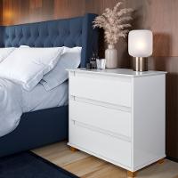 Cômoda Para Quarto 3 Gavetas 68cm Ej Branco - Ej Móveis - 2