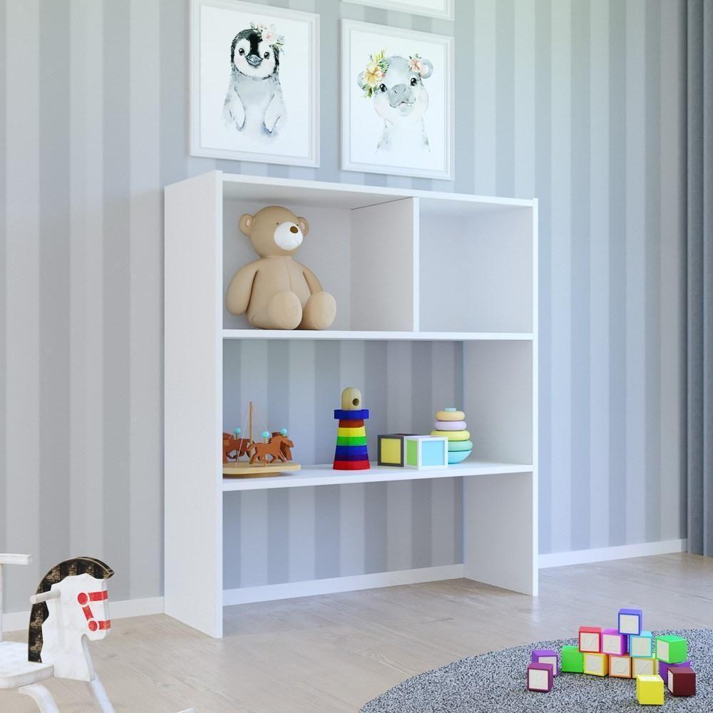 Estante Infantil Organizadora Com Nichos Susie Branco - Lumil Móveis - 2