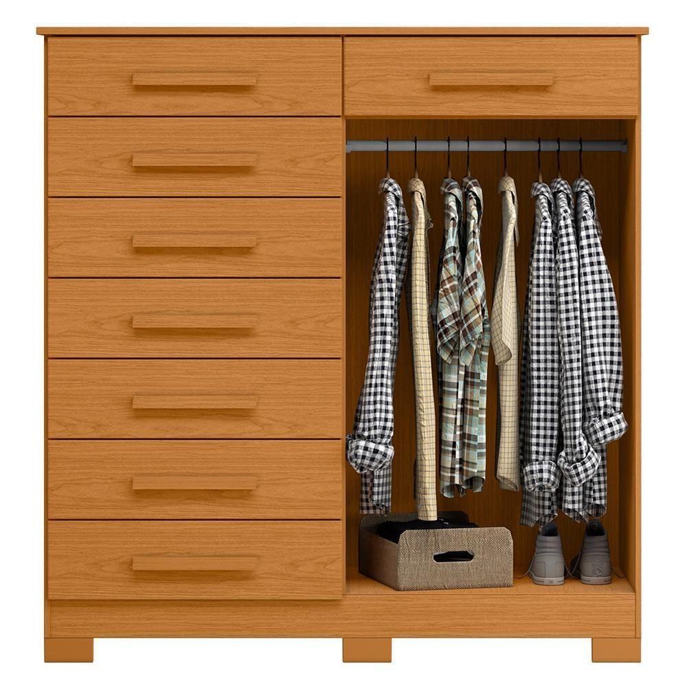 Cômoda Sapateira 8 Gavetas 2 Portas 125cm Verona Cinamomo - Albatroz - 6