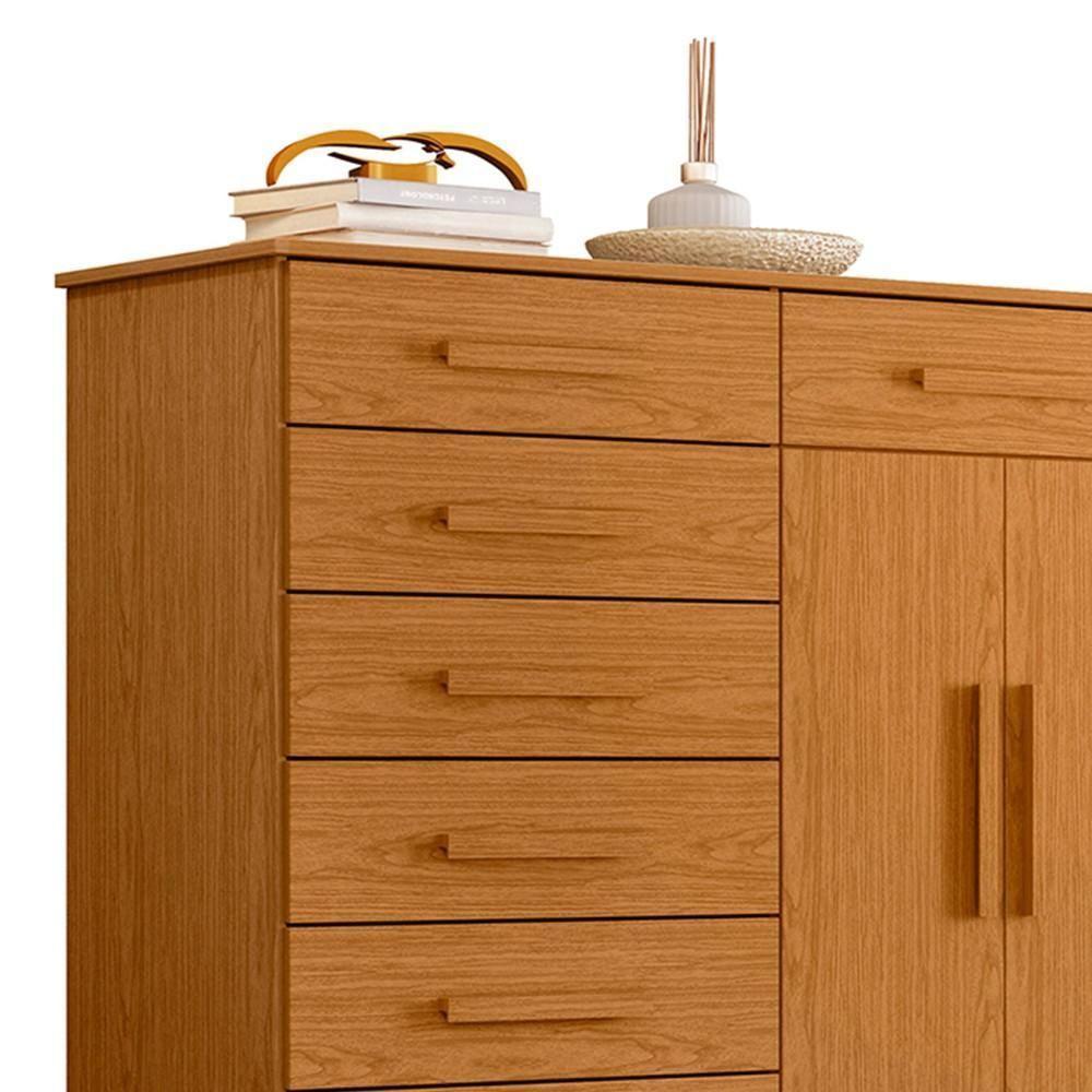 Cômoda Sapateira 8 Gavetas 2 Portas 125cm Verona Cinamomo - Albatroz - 7