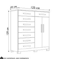 Cômoda Sapateira 8 Gavetas 2 Portas 125cm Verona Cinamomo - Albatroz