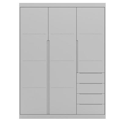 Guarda Roupa Infantil 3 Portas 4 Gavetas Lua P04 Cinza - Mpozenato