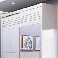 Guarda Roupa Solteiro Com Espelho 179cm 2 Portas 100% Mdf Tw601e Off White - Dalla Costa - 4