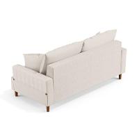 Sofá Living 3 Lugares 200cm Com Almofadas Veras D05 Linho Cru - Mpozenato - 5