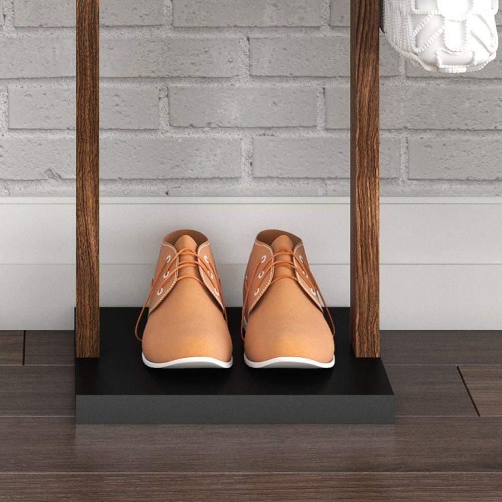 Cabideiro Grande Com Prateleira Az1019 Nogal-preto - Tecno Mobili - 3