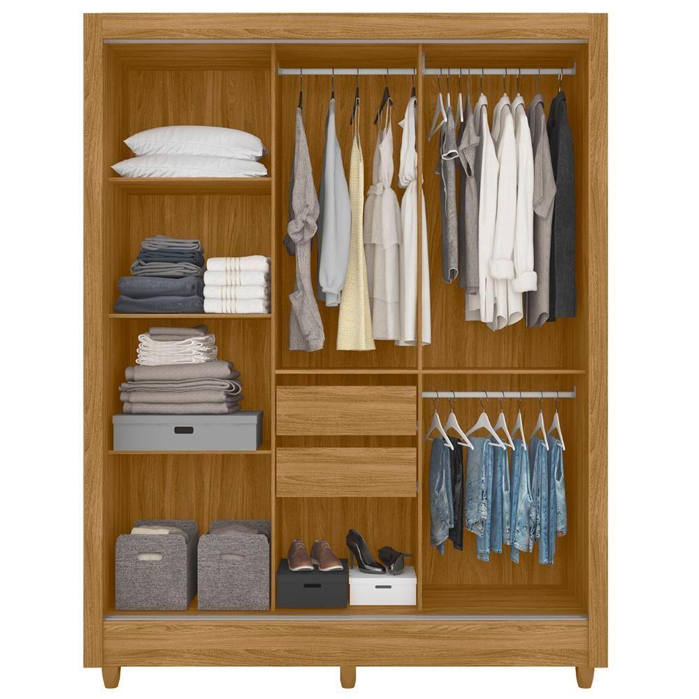 Guarda Roupa Solteiro Espelho 3 Portas Viena M07 Freijó-off - Mpozenato - 5