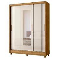 Guarda Roupa Solteiro Espelho 3 Portas Viena M07 Freijó-off - Mpozenato - 1