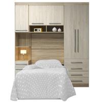 Jogo De Quarto Solteiro Modulado 4 Peças Master Avelã Rústico-ártico Rústico - Eucamóveis - 1