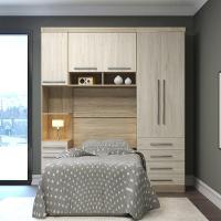 Jogo De Quarto Solteiro Modulado 4 Peças Master Avelã Rústico-ártico Rústico - Eucamóveis - 2