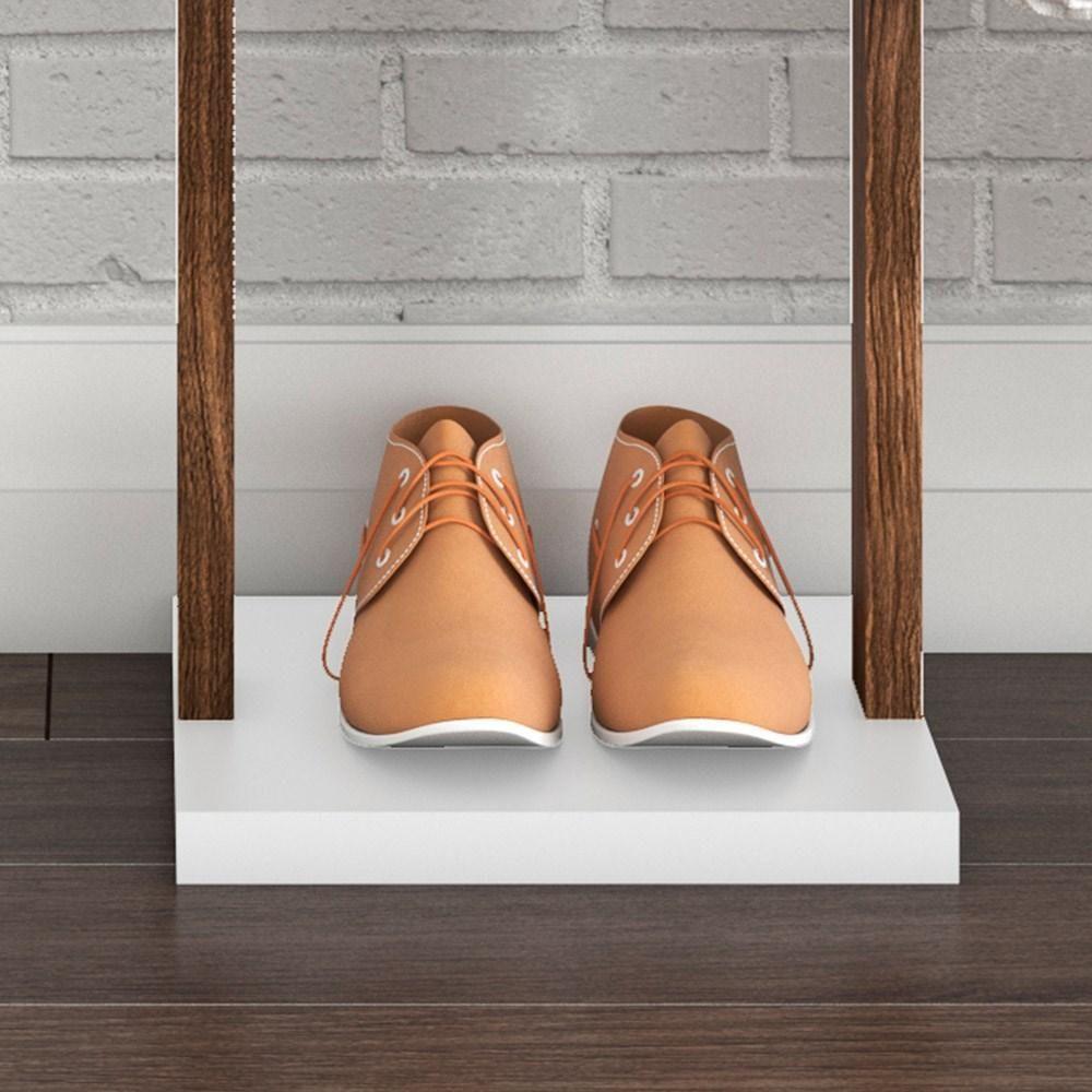 Cabideiro Grande Com Prateleira Az1019 Nogal-branco - Tecno Mobili - 3