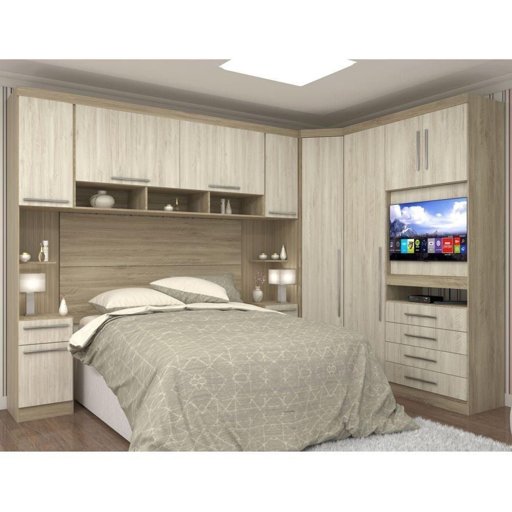 Jogo De Quarto Casal Modulado 001 Master Avelã Rústico-ártico Rústico - Eucamóveis - 1