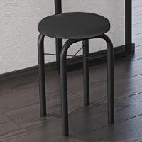 Kit 2 Banquetas Baixas Para Cozinha Em Aço Manu Sintético I01 Preto - Mpozenato - 2