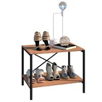 Sapateira Multiuso Hall De Entrada 60cm 2 Prateleiras Padova Demolição-preto - Artefamol - 1