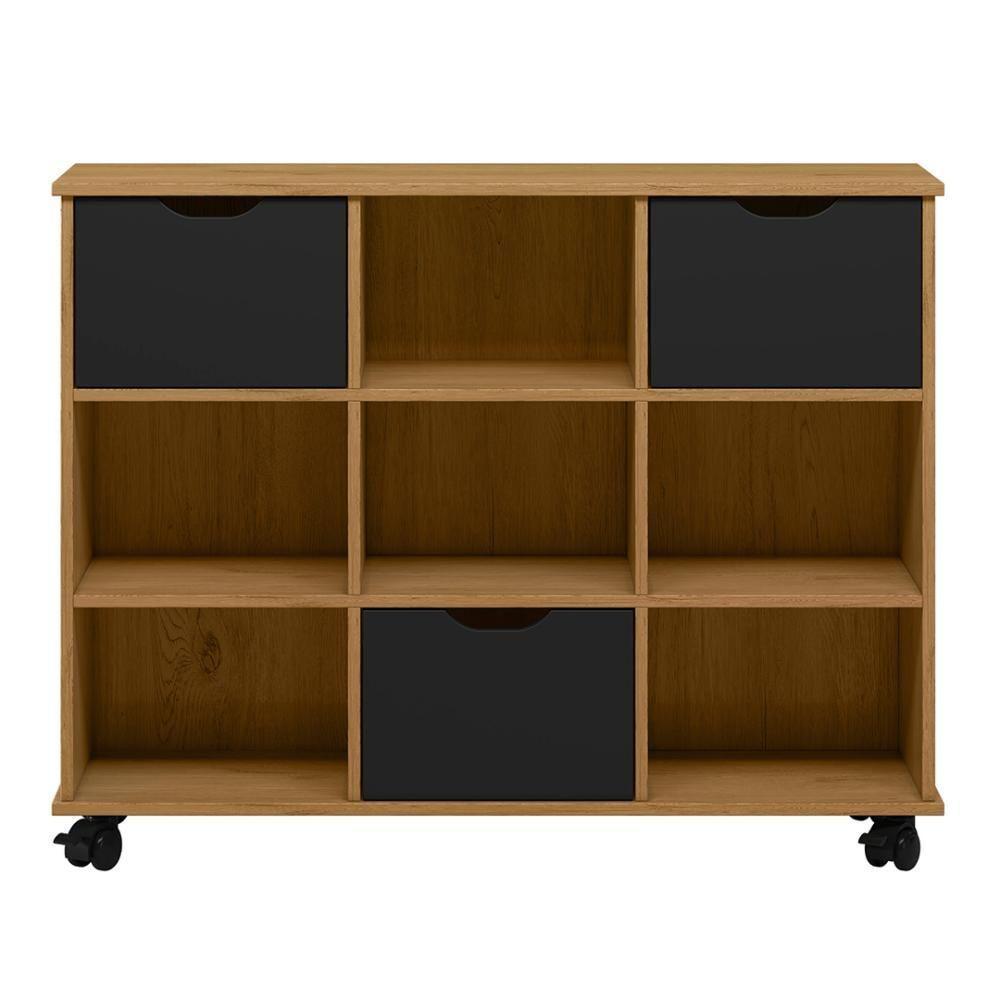 Nicho Organizador 3 Gavetas Com Rodízios Freijó-preto - Qmovi - 5
