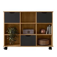 Nicho Organizador 3 Gavetas Com Rodízios Freijó-preto - Qmovi - 1