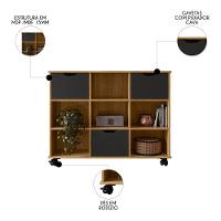 Nicho Organizador 3 Gavetas Com Rodízios Freijó-preto - Qmovi - 3