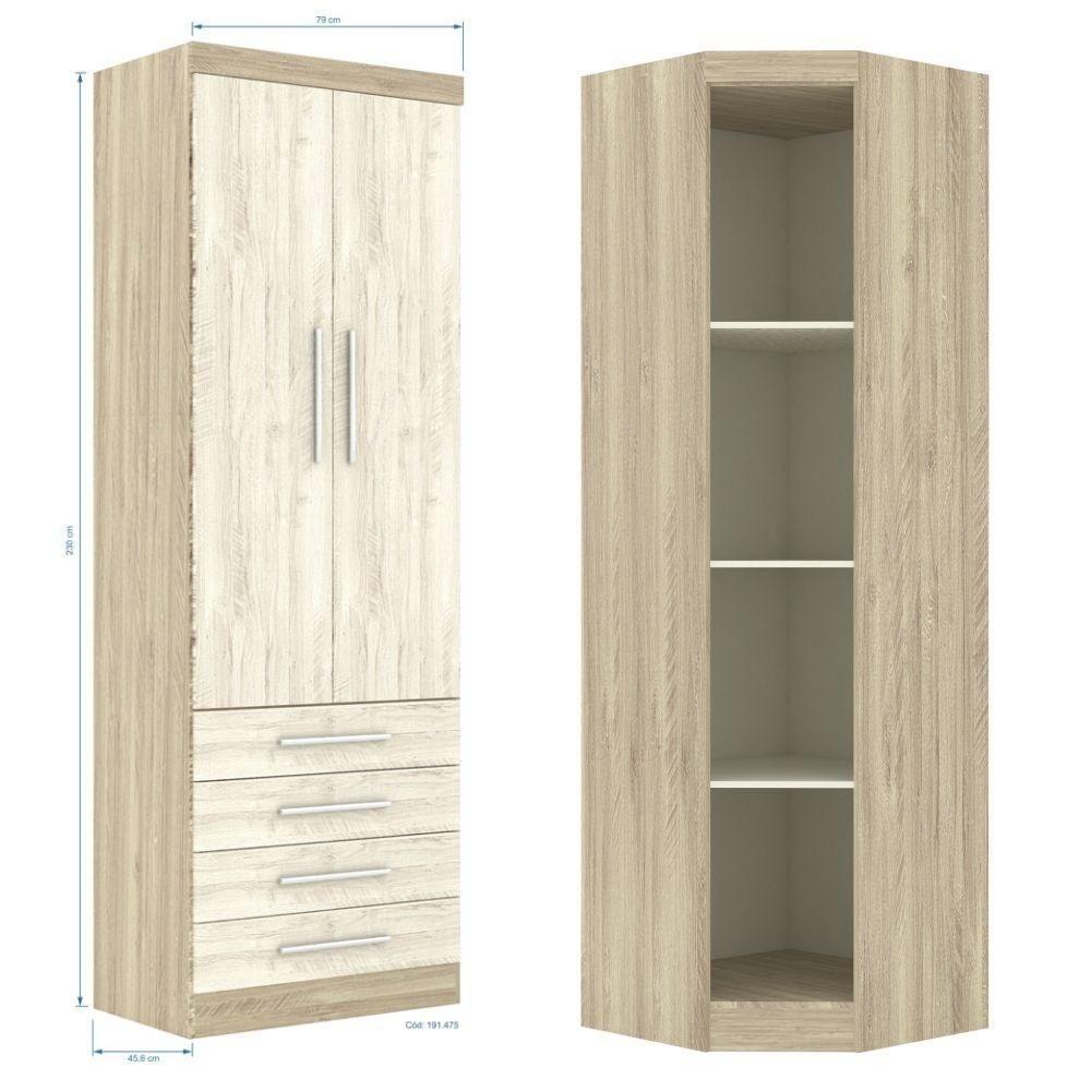 Jogo De Quarto Casal Modulado 007 Master Avelã Rústico-ártico Rústico - Eucamóveis - 2